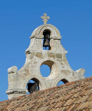Main bell of the church of the Arkadi Monastery, Crete, Greece. Photo Credit: Wikipedia Commons.