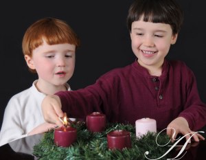 D and M light Advent candle